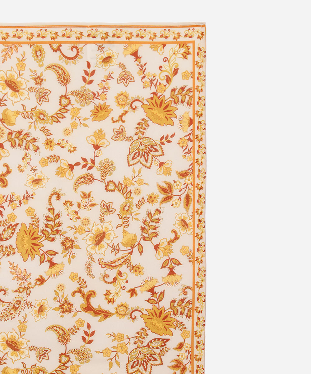lenço feminino floral amarelo