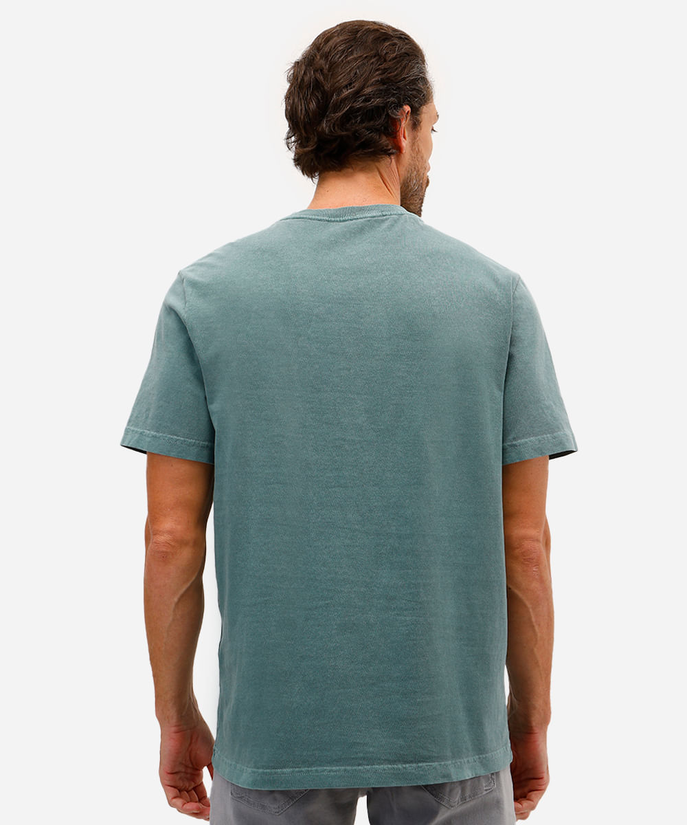 camiseta masculina de algodão never stop exploring verde