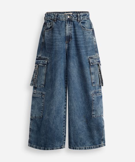 calça skater juvenil jeans azul