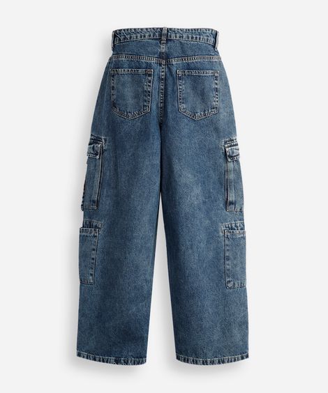 calça skater juvenil jeans azul