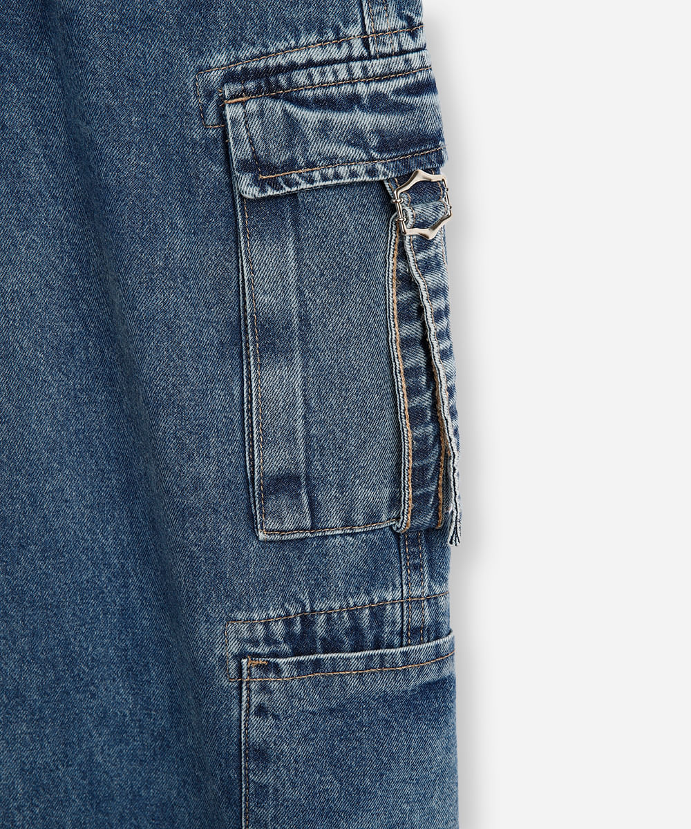 calça skater juvenil jeans azul