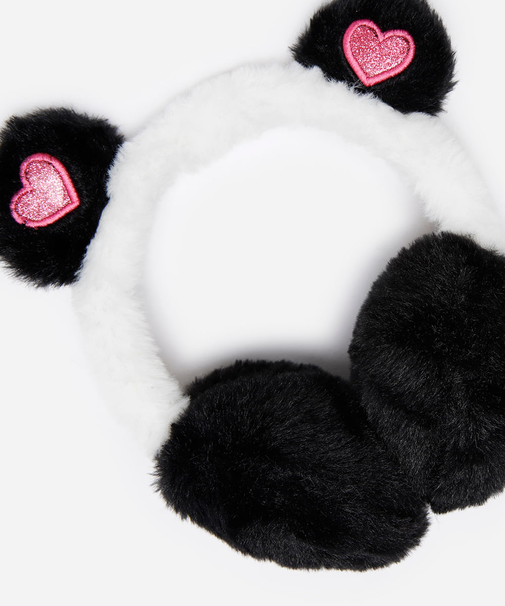 protetor para orelhas infantil panda colorido
