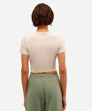 blusa básica feminina baby look bege