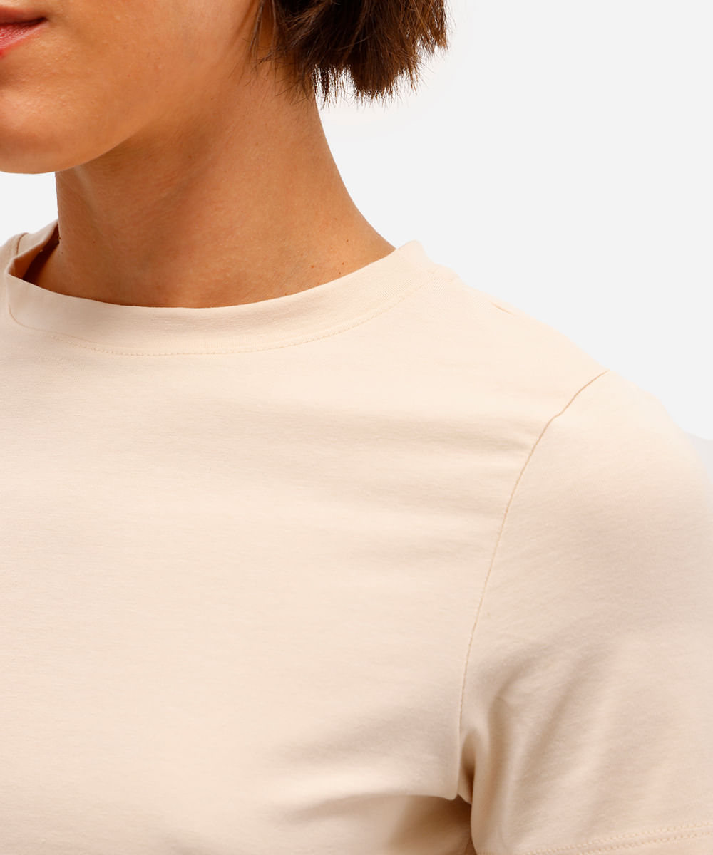 blusa básica feminina baby look bege