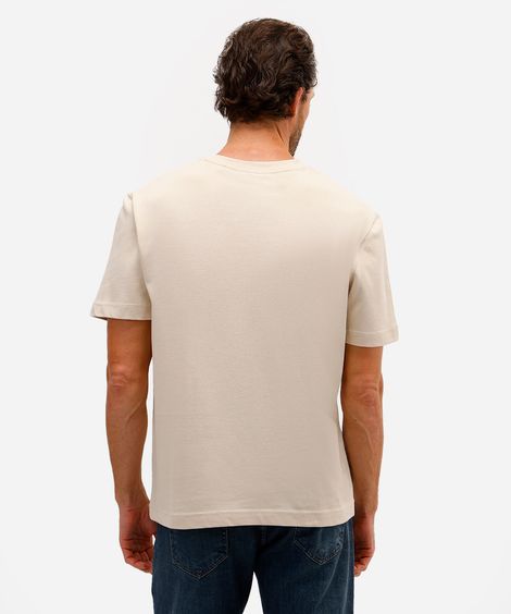 camiseta masculina de algodão manga curta bege
