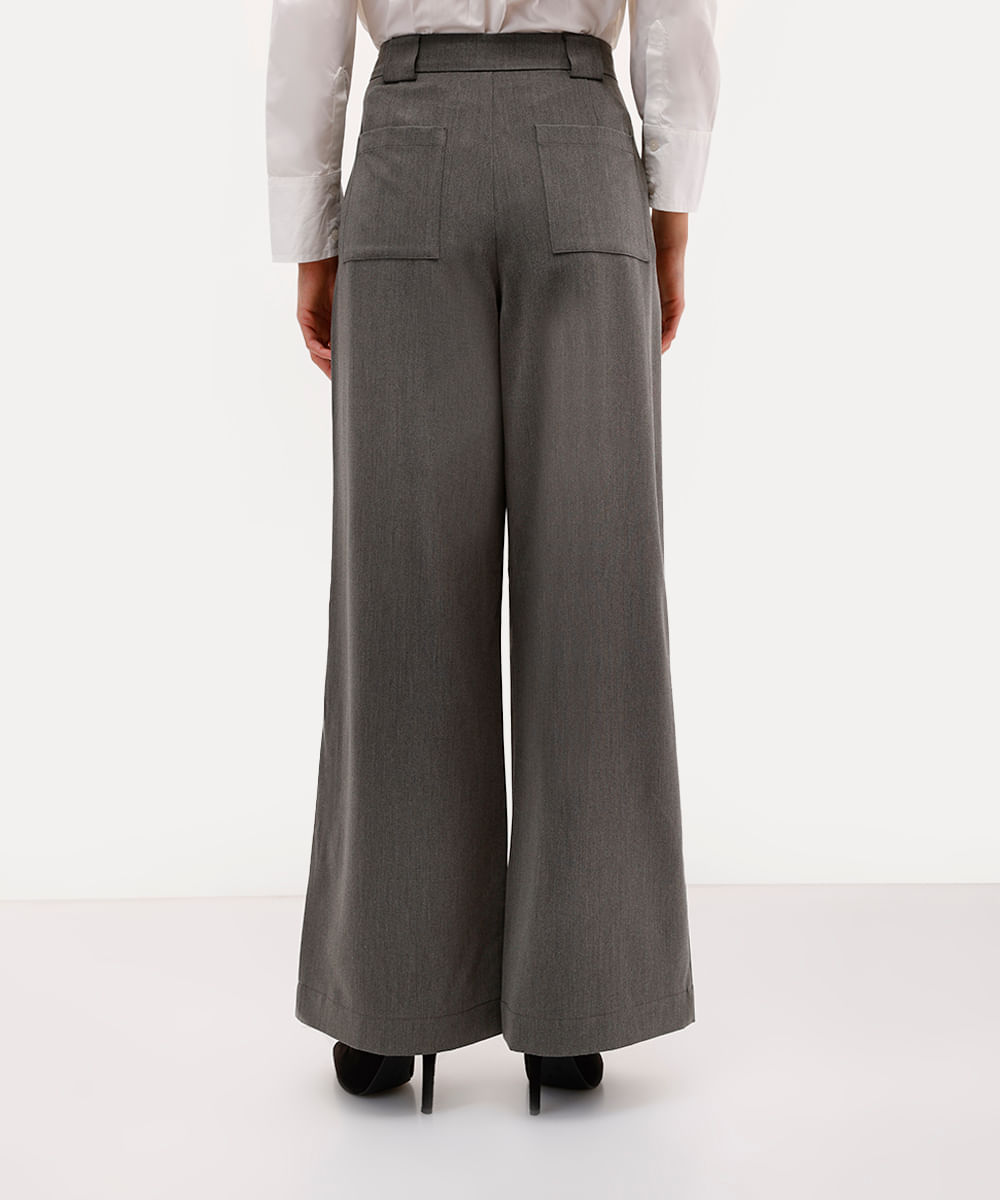 calça cargo feminina cintura alta daniel ueda cinza