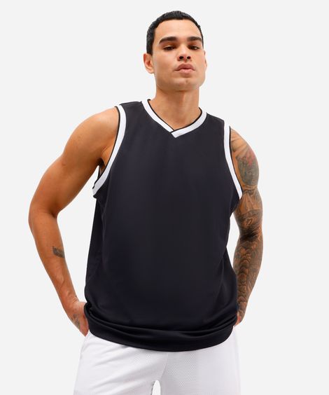 regata basquete masculina esportiva preta
