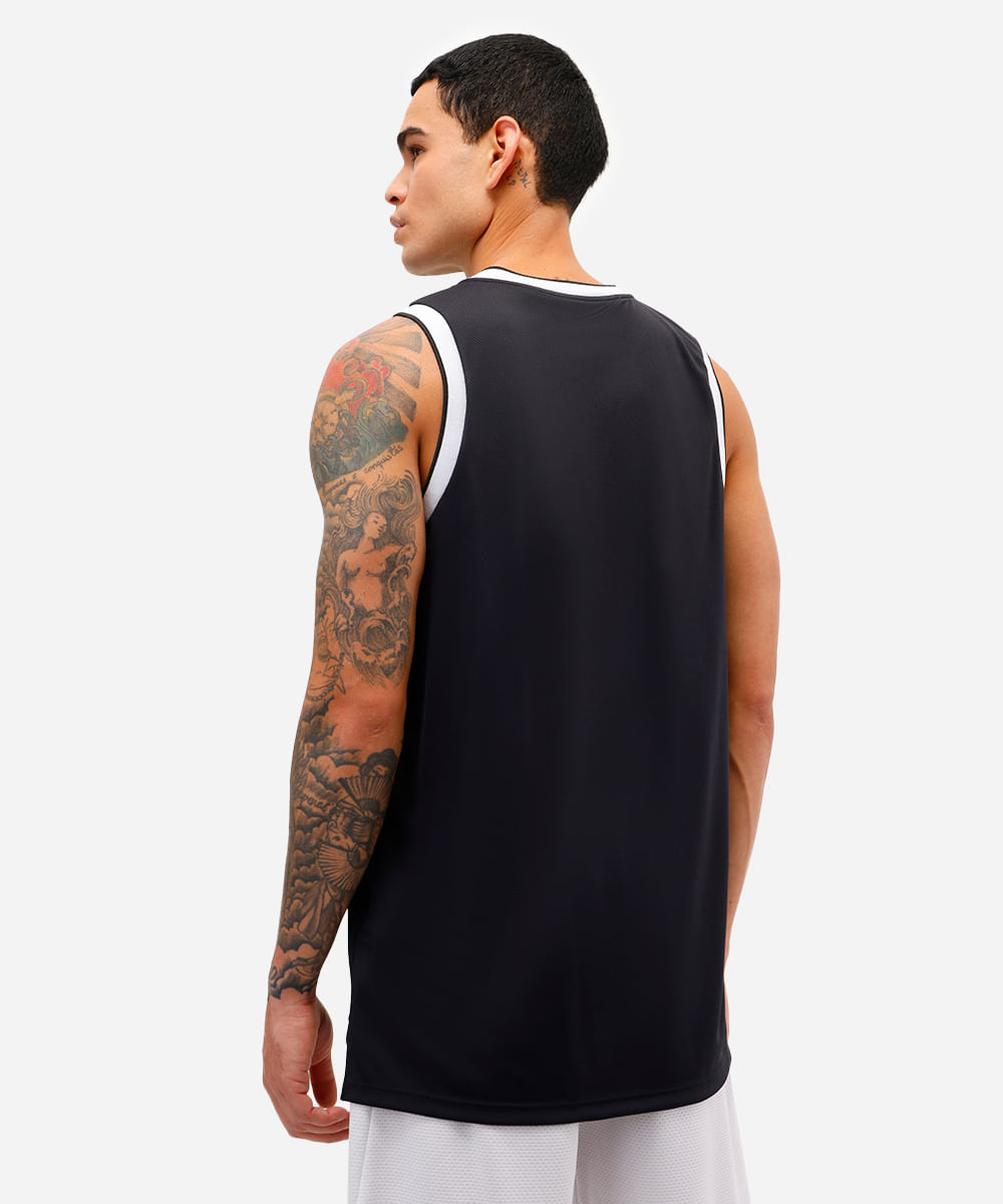 regata basquete masculina esportiva preta