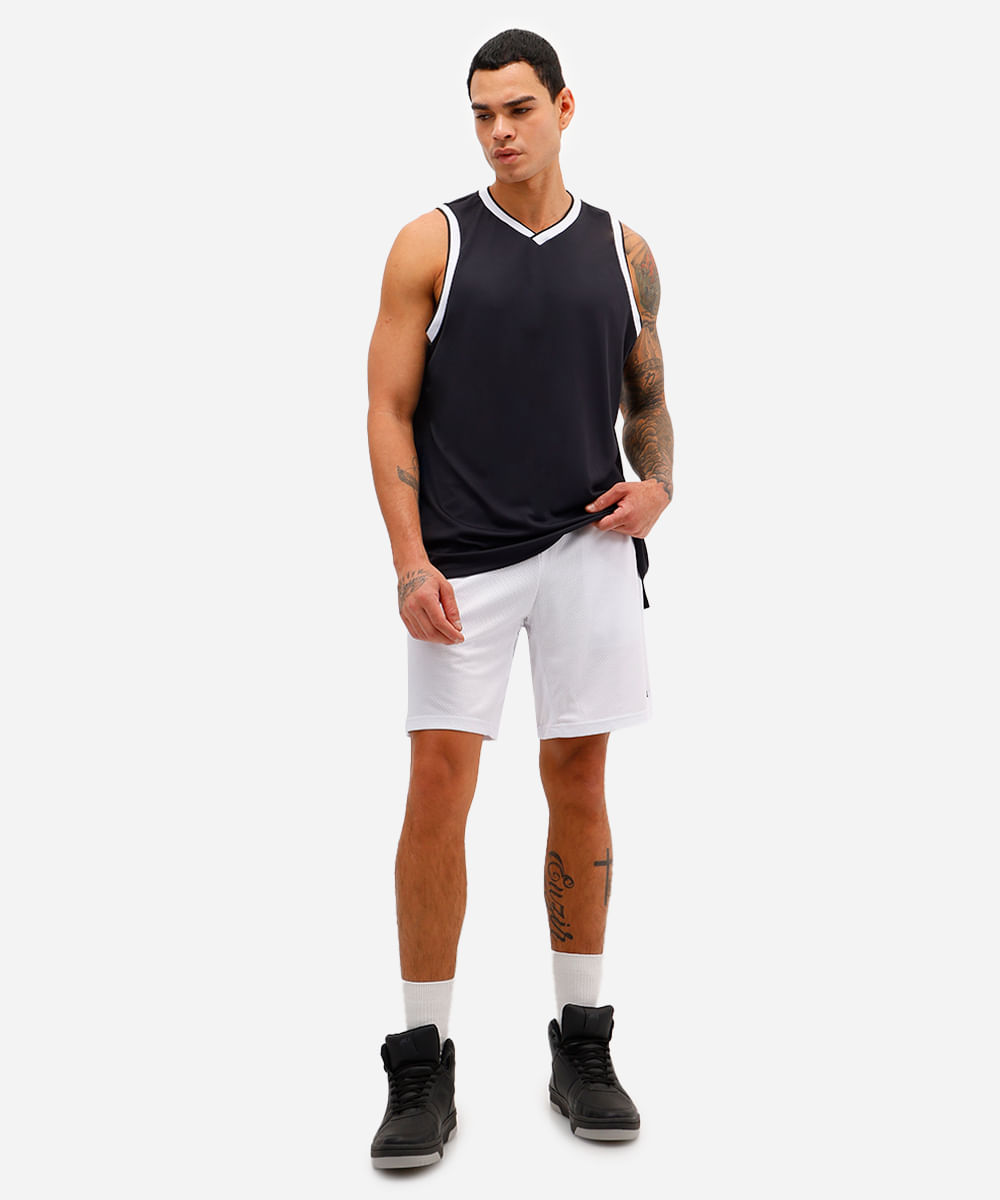regata basquete masculina esportiva preta
