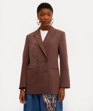 blazer feminino de alfaiataria marrom