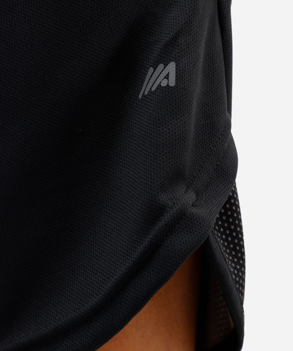 short masculino esportivo texturizado com recorte - preto