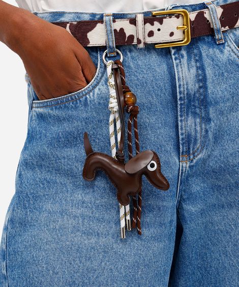 chaveiro bag charm cachorro e cordas colorido