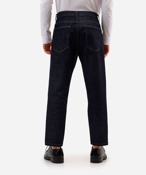 calça reta masculina jeans azul