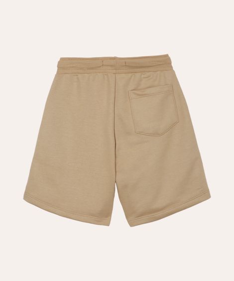 bermuda de moletom infantil com recortes bege