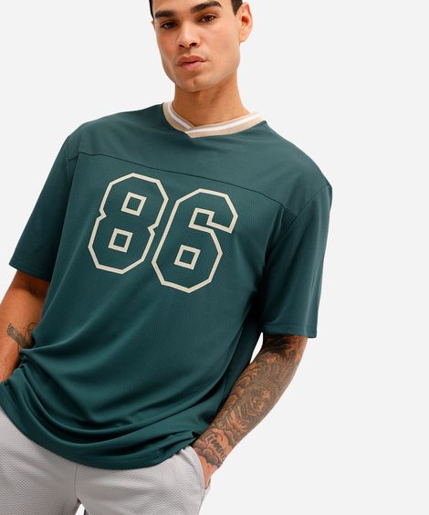 camiseta oversized masculina esportiva ace estampada verde