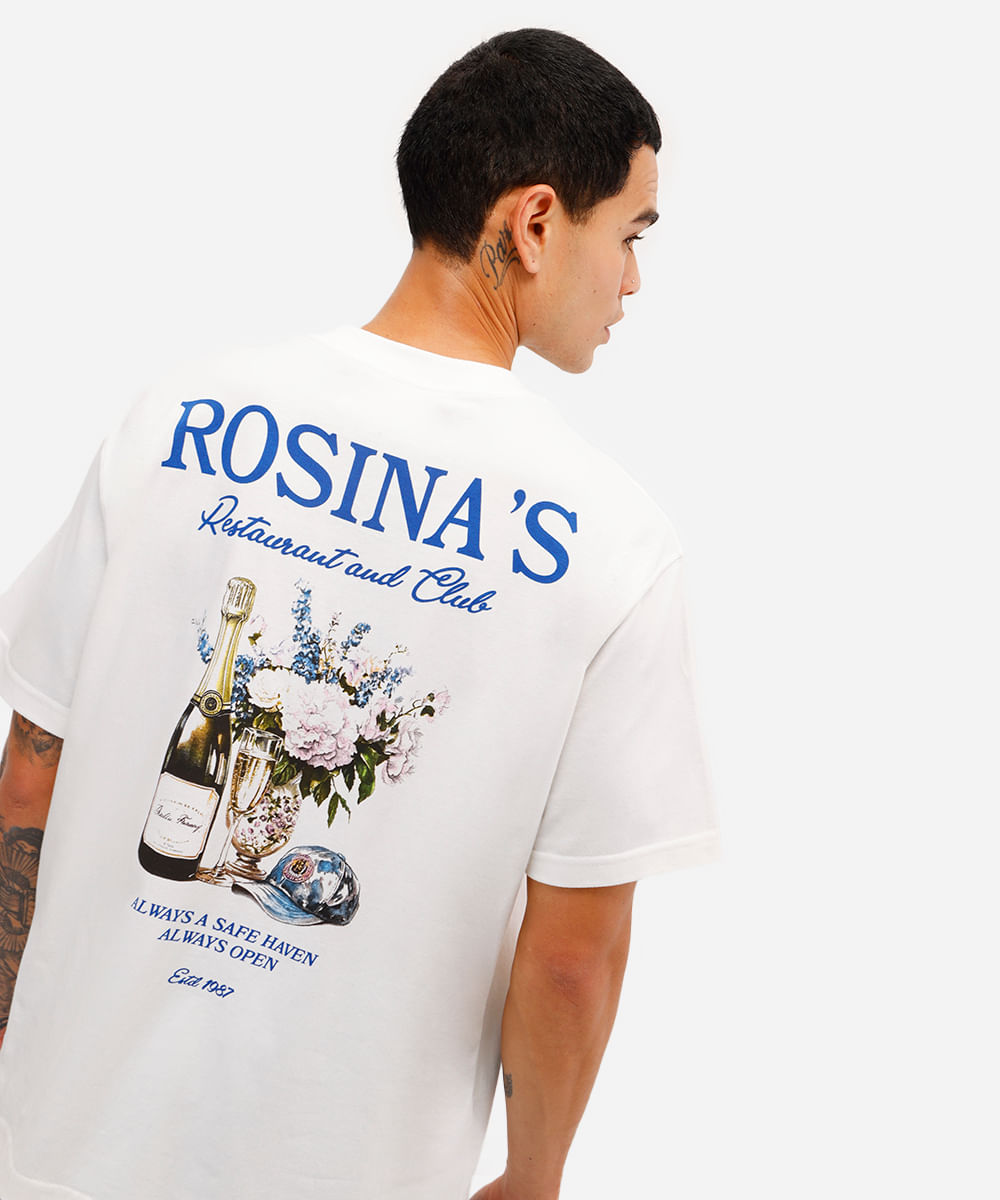 camiseta masculina de algodão estampada off white