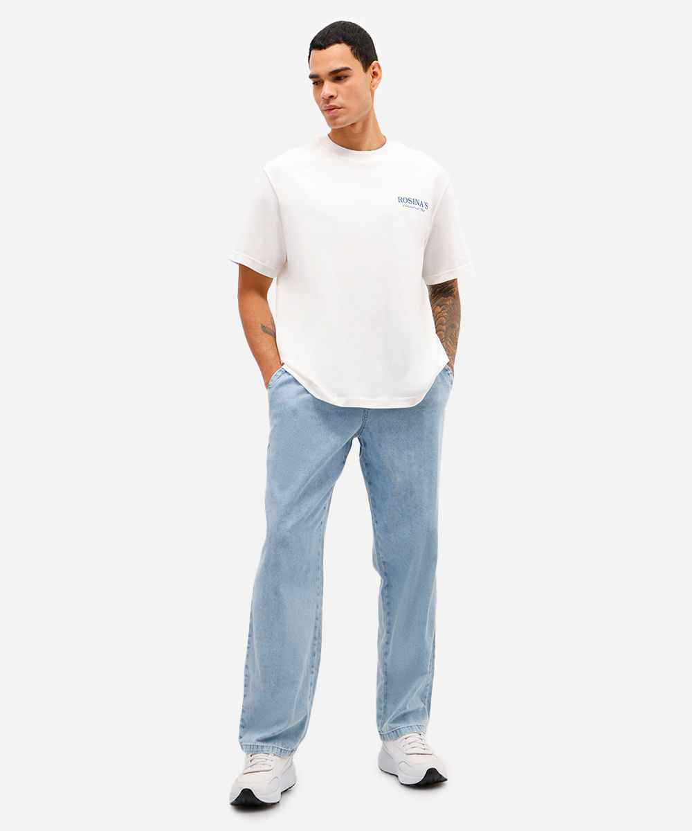 camiseta masculina de algodão estampada off white