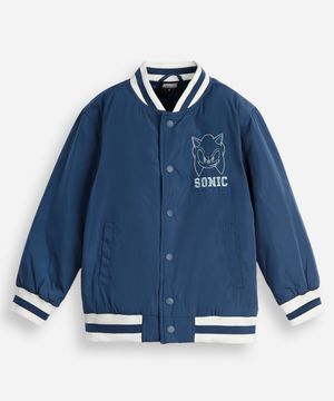jaqueta bomber infantil sonic azul