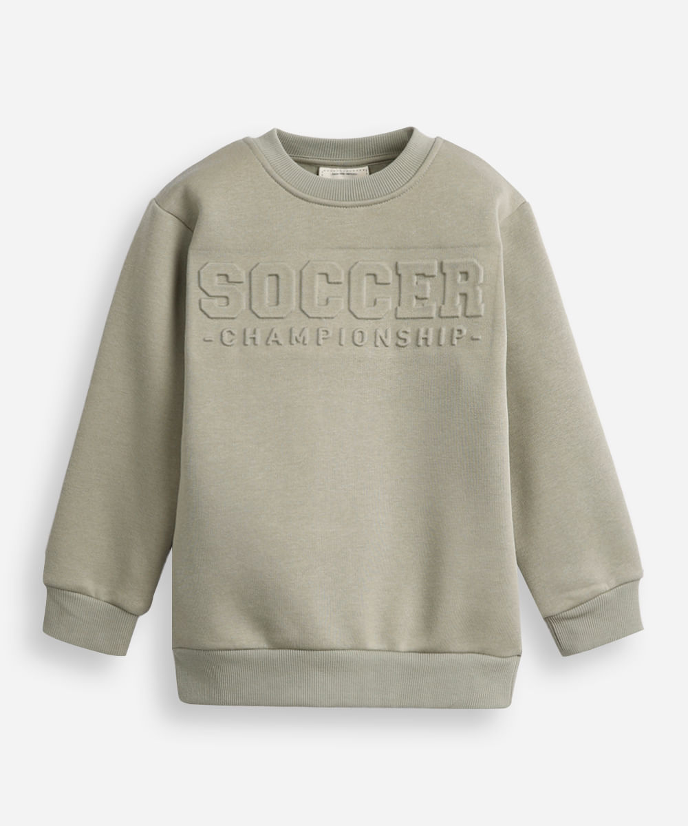blusão infantil de moletom felpado soccer verde
