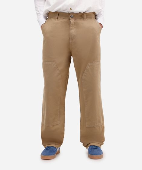 calça skater masculina de sarja bege