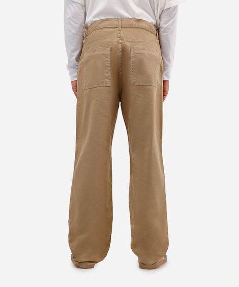 calça skater masculina de sarja bege