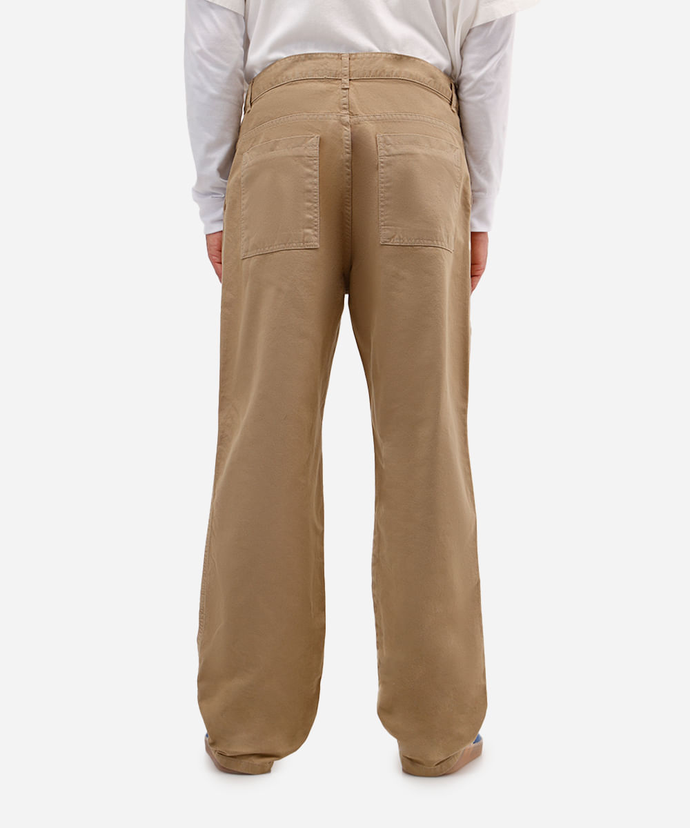 calça skater masculina de sarja bege