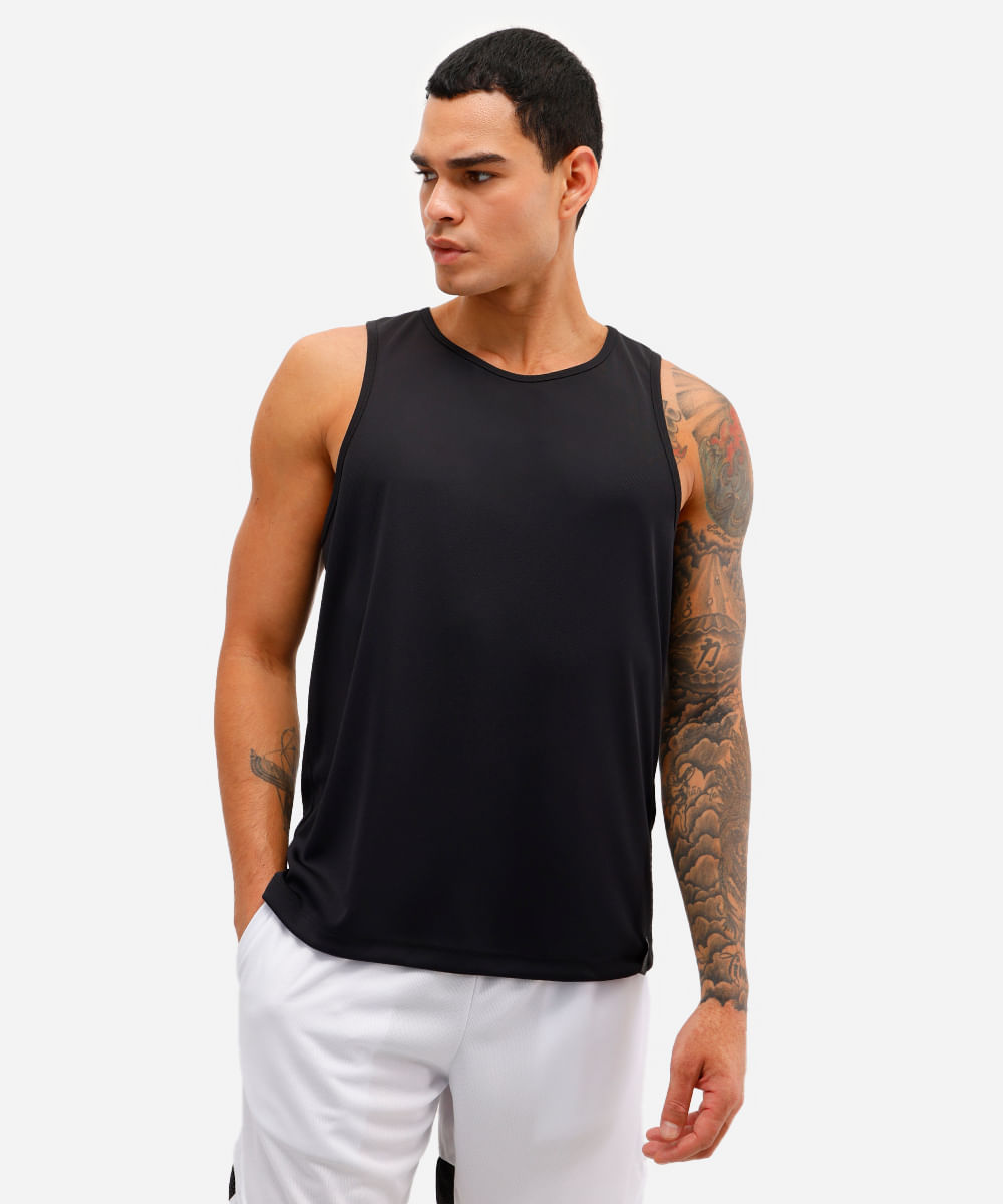 regata masculina esportiva preta