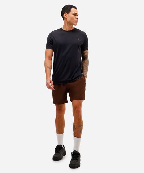 bermuda esportiva masculina com bolsos marrom