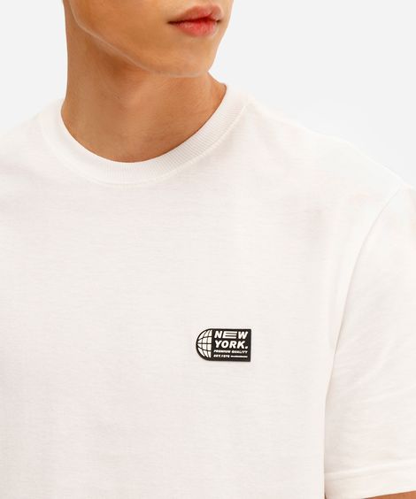 camiseta masculina de algodão new york off white