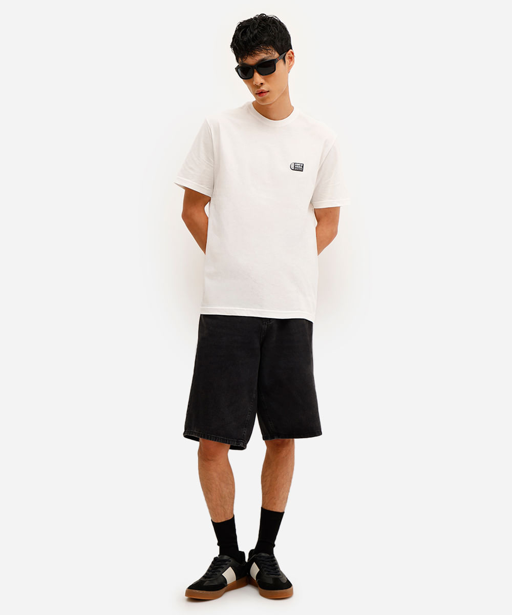 camiseta masculina de algodão new york off white