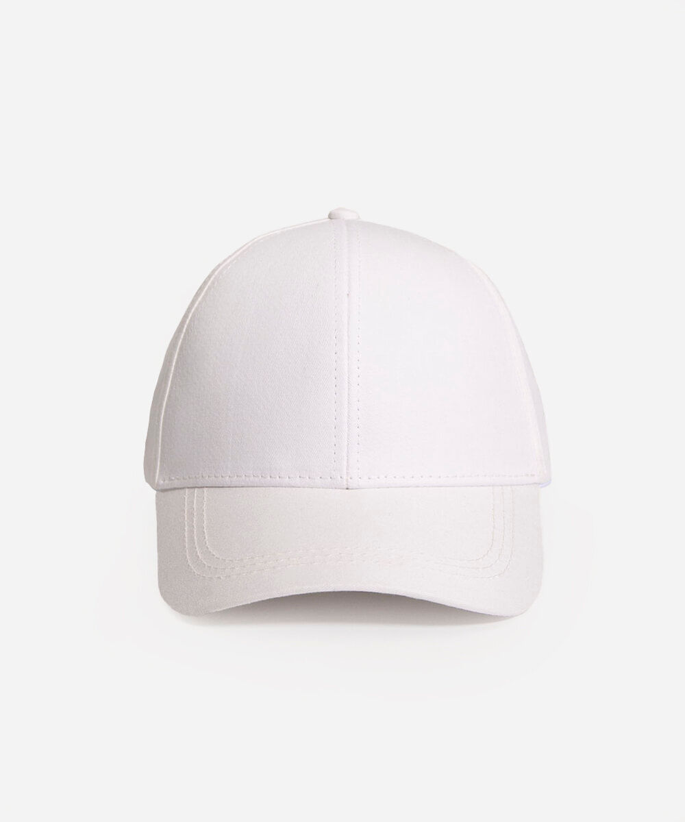boné básico de sarja aba curva off white