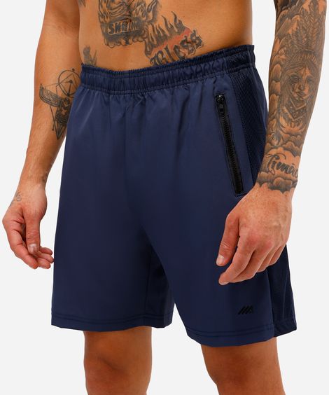bermuda masculina com recorte lateral azul