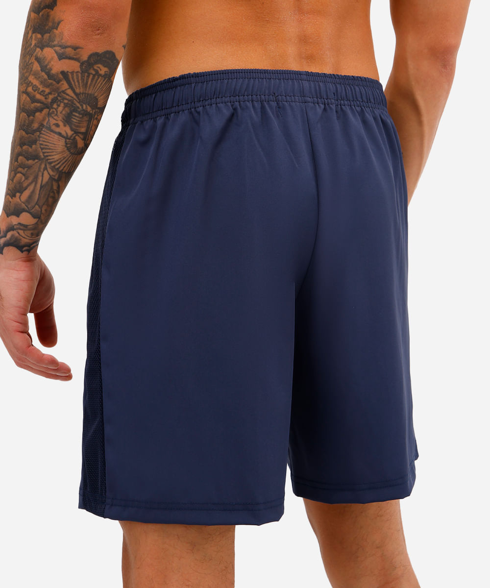 bermuda masculina com recorte lateral azul