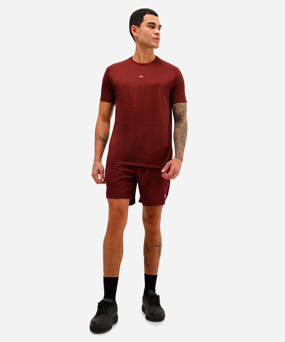 camiseta masculina esportiva ace manga curta vinho