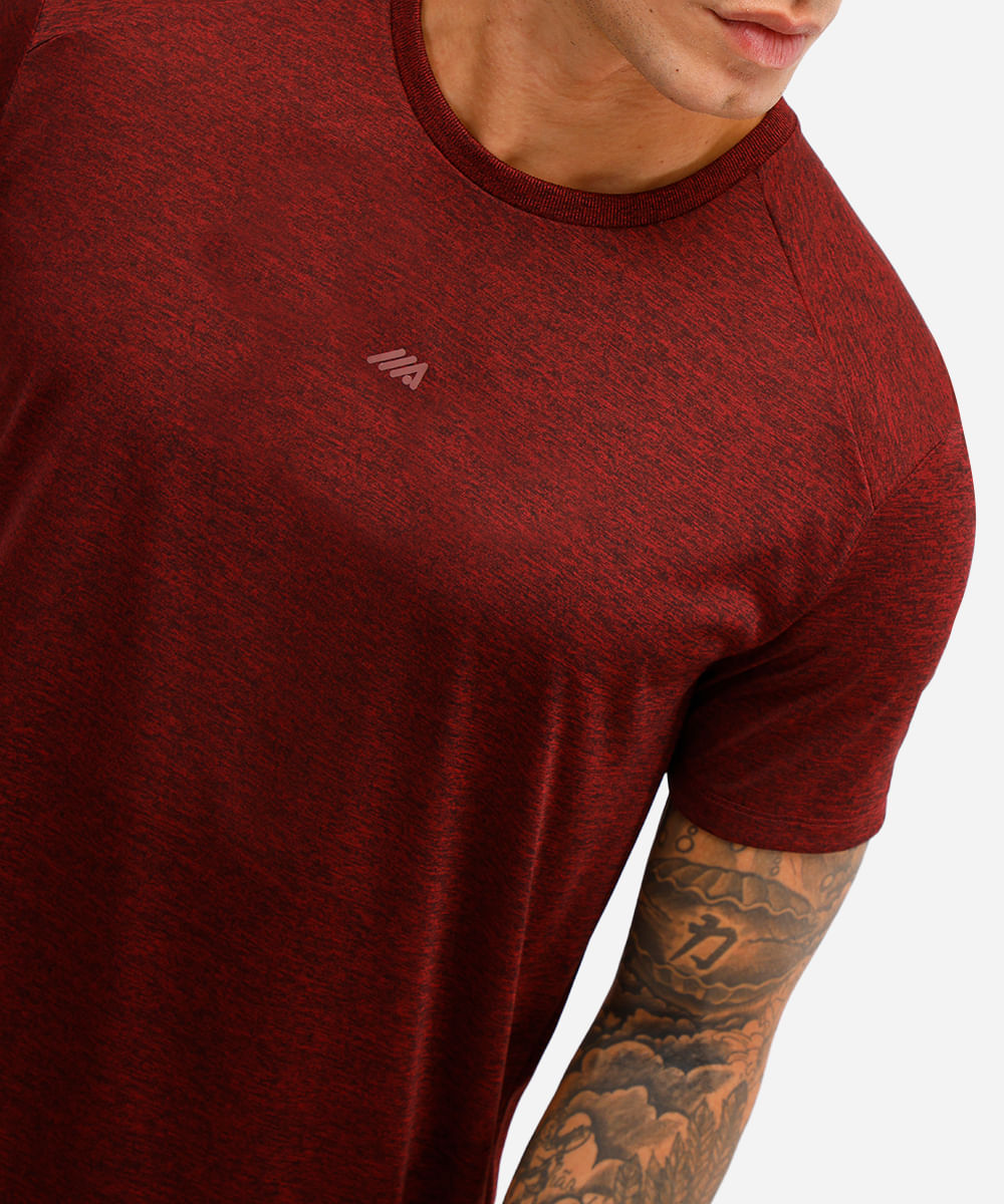 camiseta masculina esportiva ace manga curta vinho