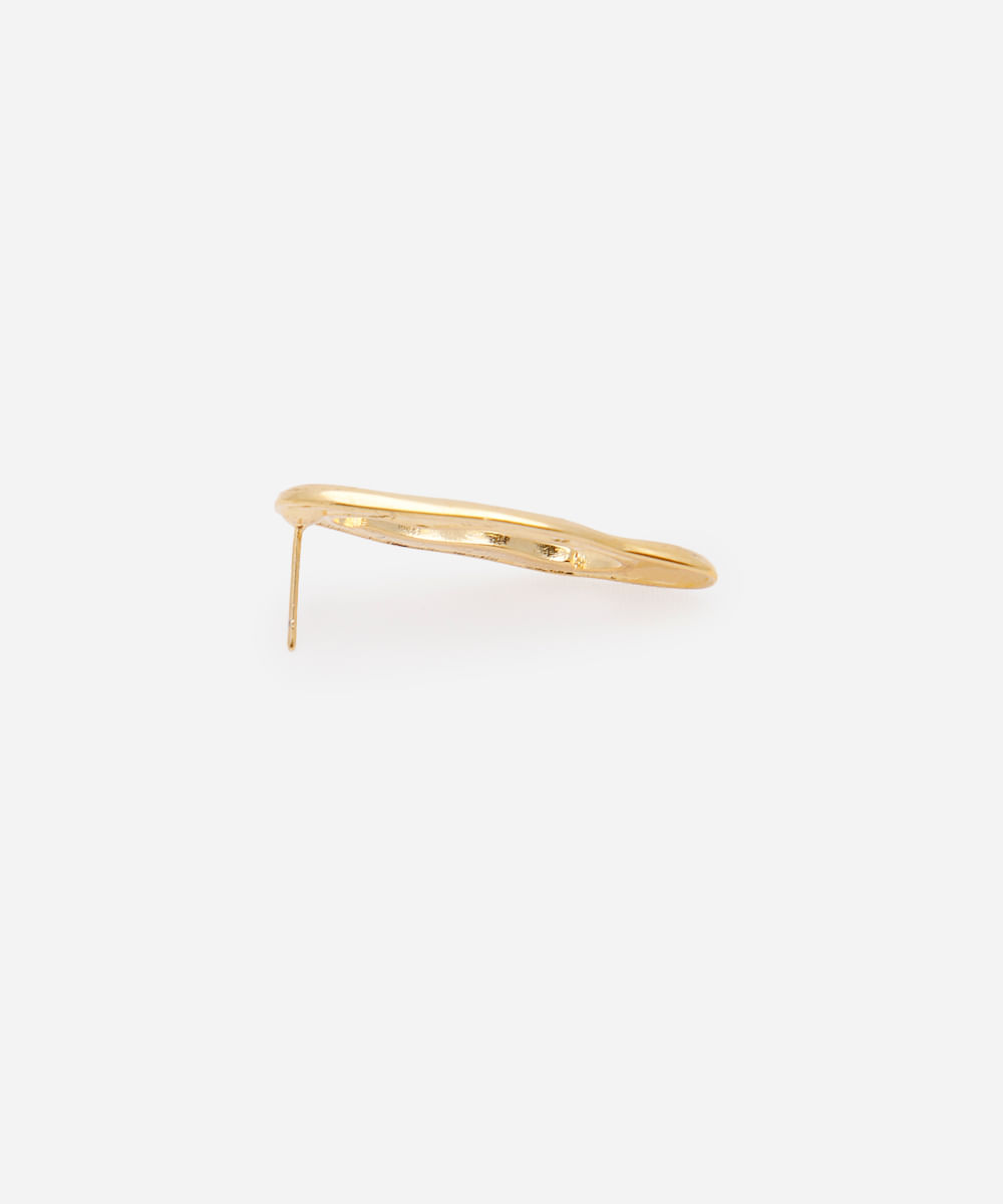 brinco banhado a ouro orgânico com strass dourado