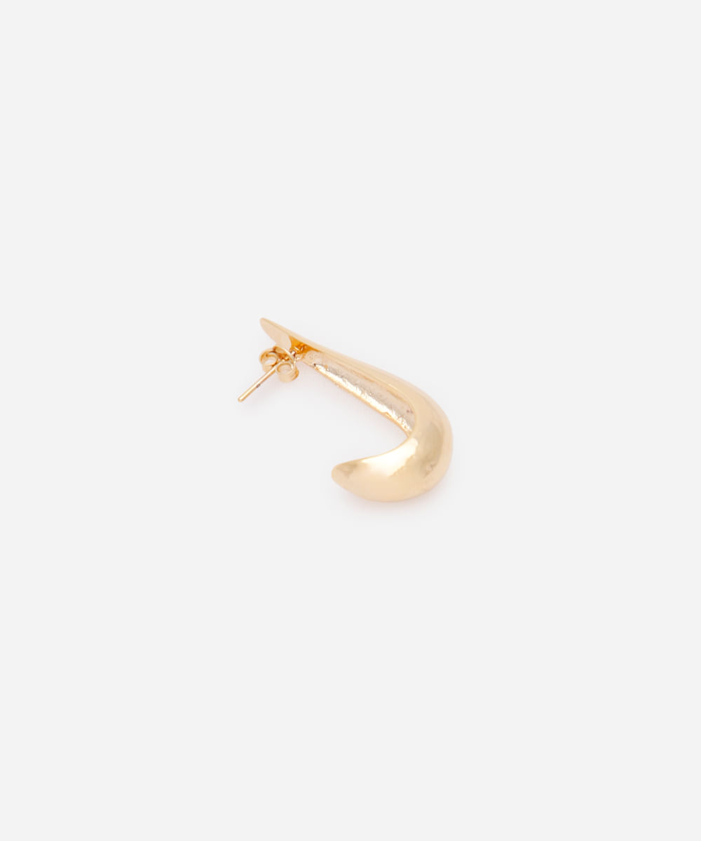 brinco banhado a ouro alongado dourado