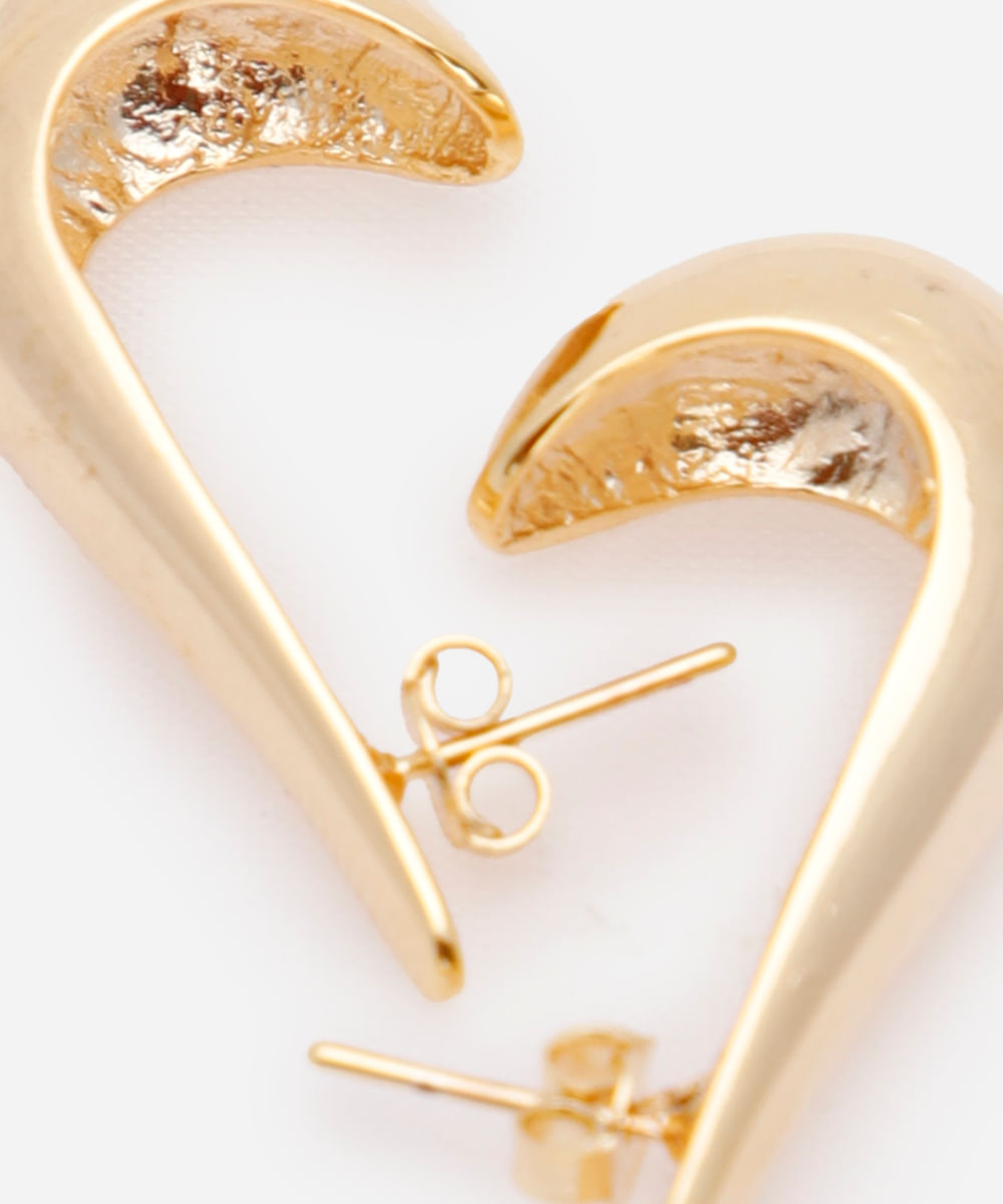 brinco banhado a ouro alongado dourado