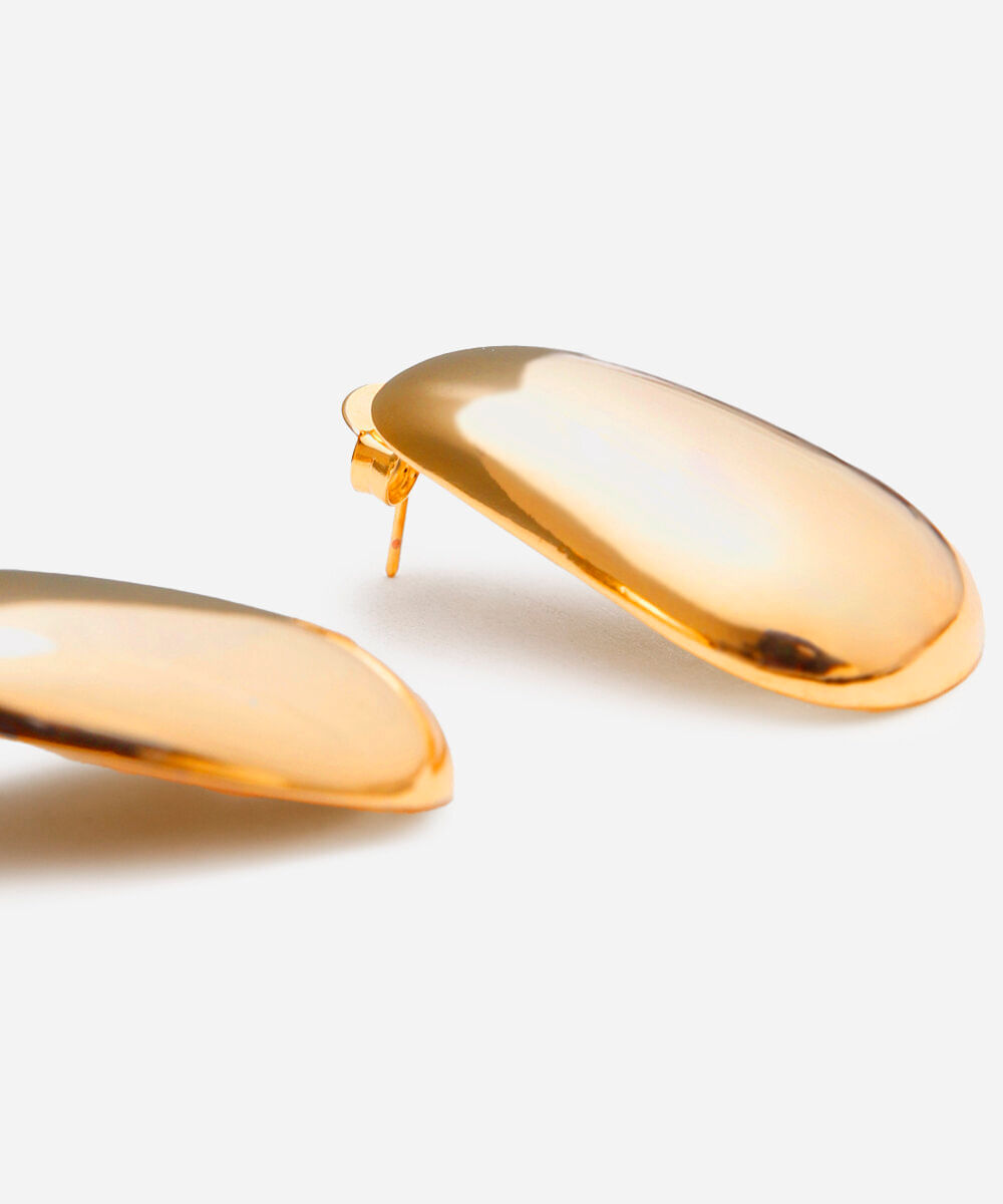brinco banhado a ouro gota dourado