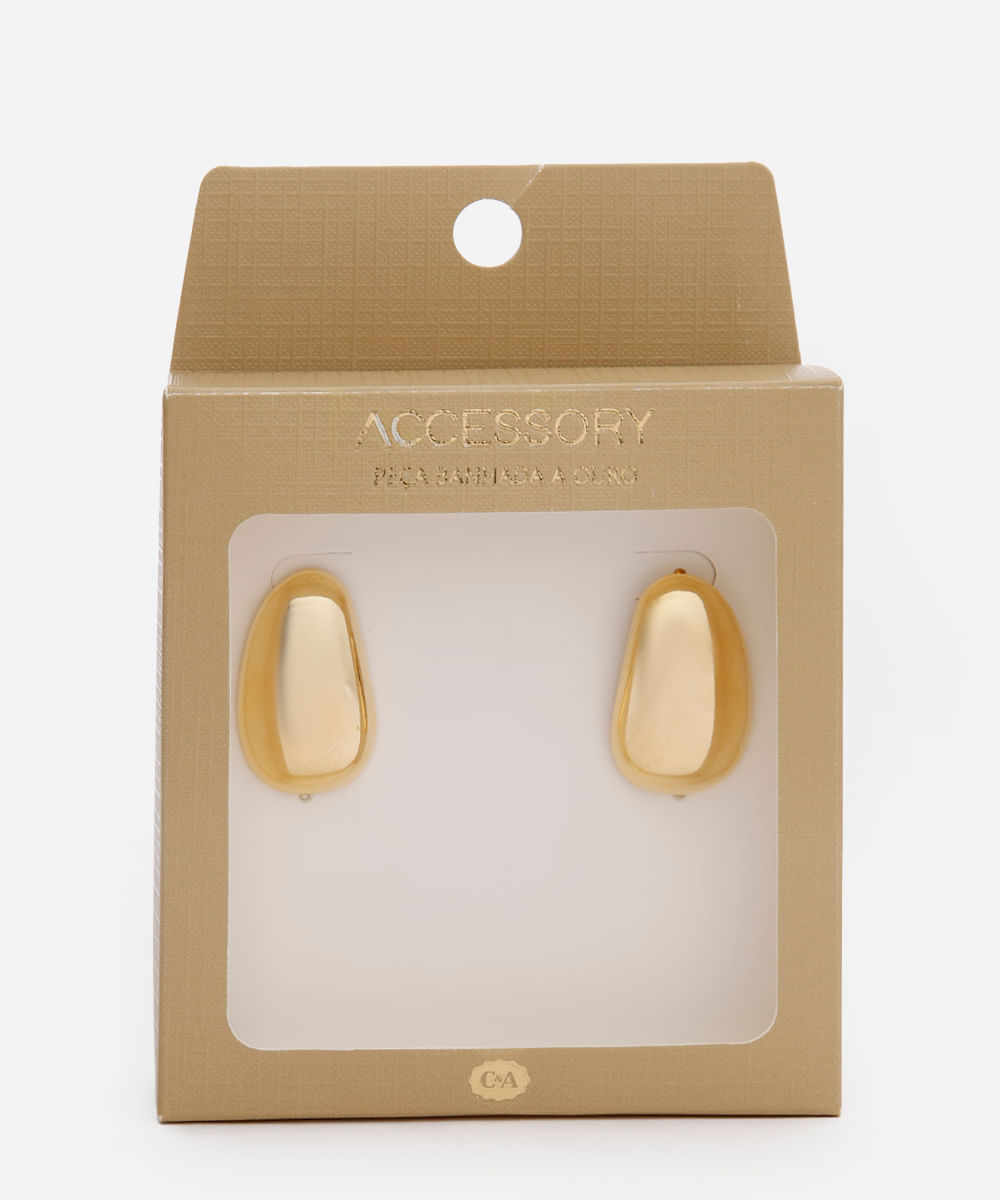 brinco banhado a ouro gota dourado