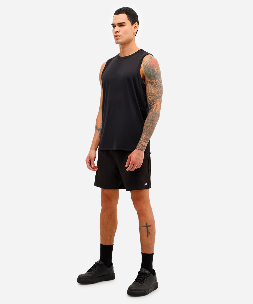 short esportivo masculino cós elástico preto