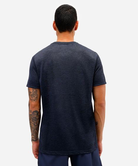 camiseta esportiva masculina manga curta azul