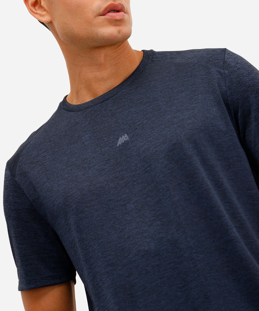 camiseta esportiva masculina manga curta azul