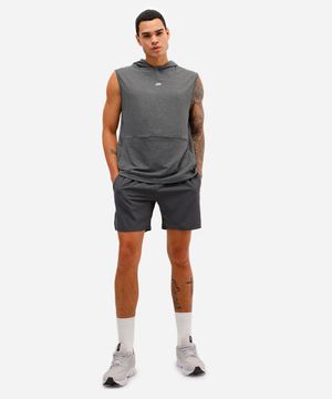 short masculino cós com elástico e nervuras esportivo ace cinza