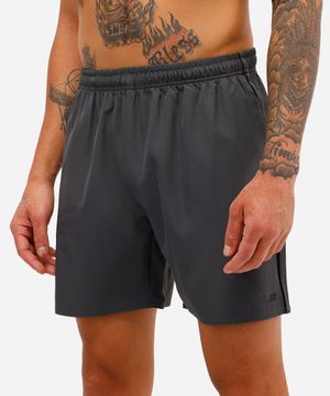 short masculino cós com elástico e nervuras esportivo ace cinza