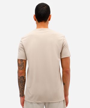 camiseta masculina básica esportiva ace manga curta bege
