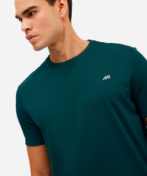 camiseta masculina básica esportiva manga curta azul