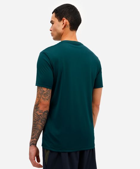 camiseta masculina básica esportiva manga curta azul