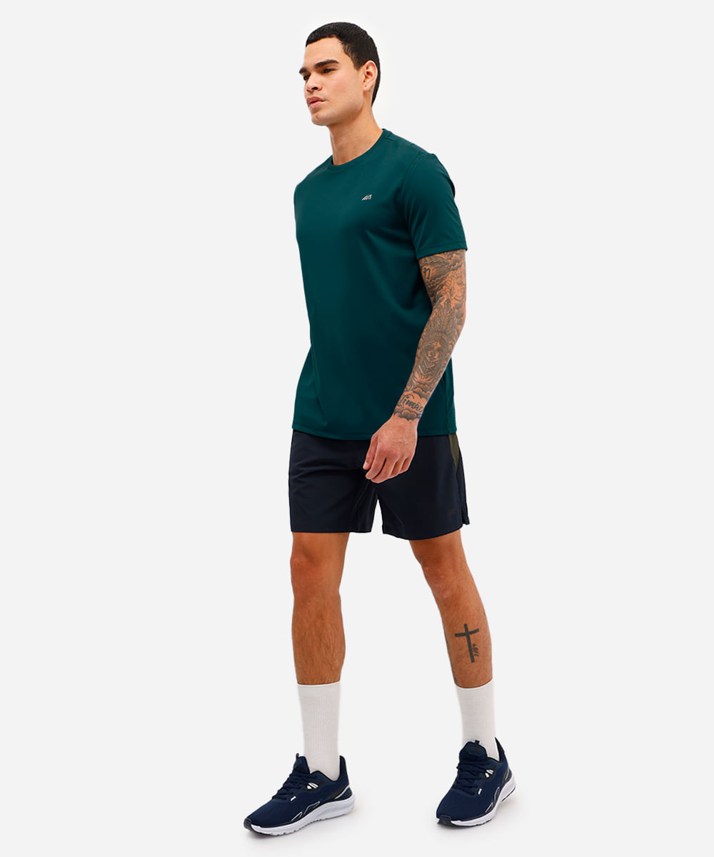camiseta masculina básica esportiva ace manga curta azul