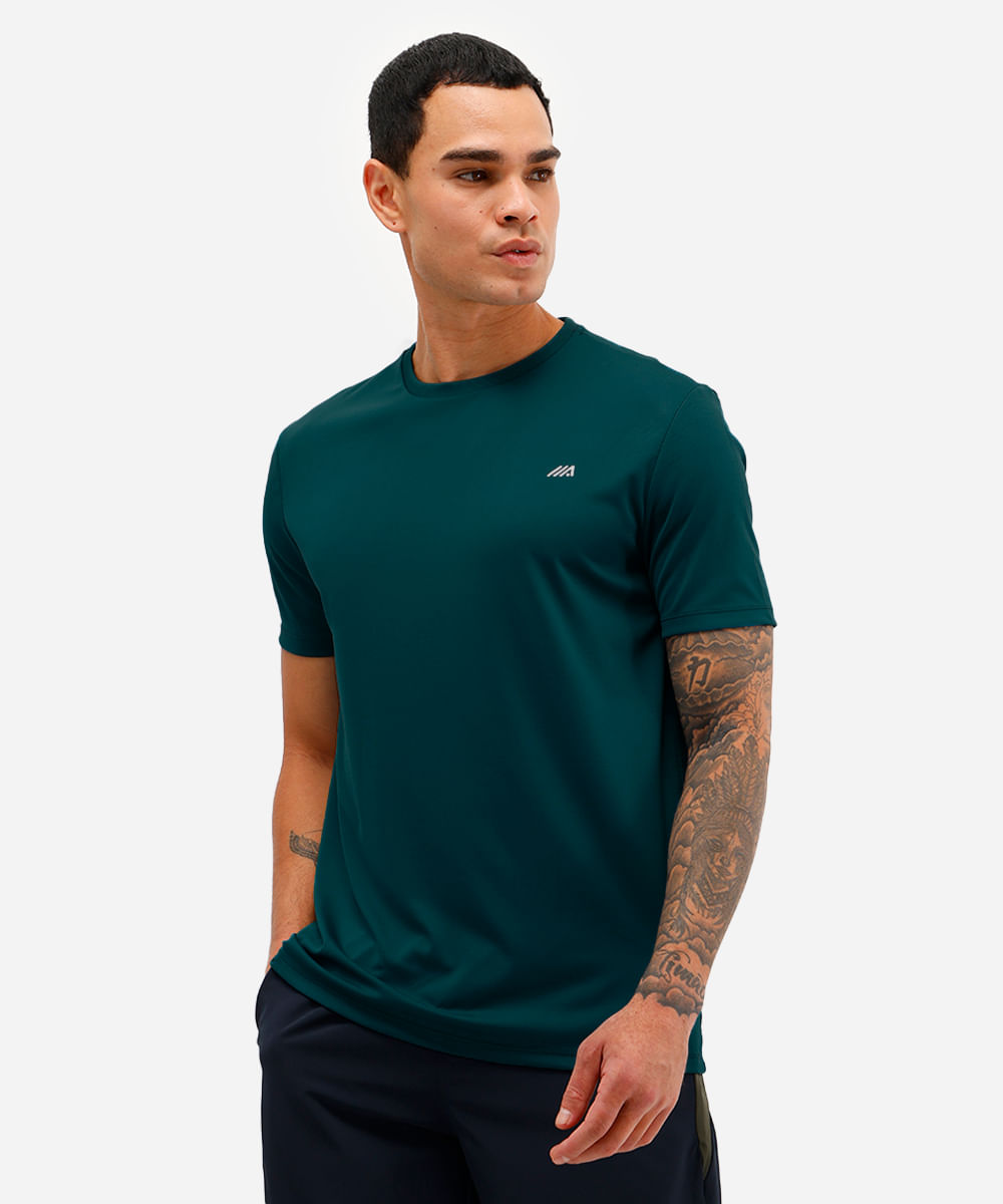 camiseta masculina básica esportiva ace manga curta azul